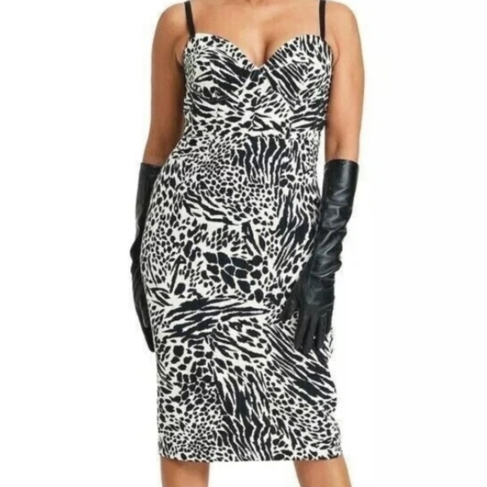 SERGIO HUDSON X Target Animal Print Bustier Dress. XXS